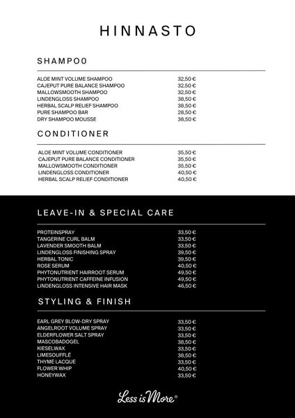 Less is More - Baseline A4 Suositushinnasto (uusi 1.4.2026)